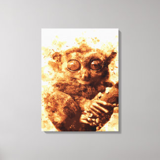 Big Eyes Monkey Coffee Art| Funny Monkey  Design Canvas Print