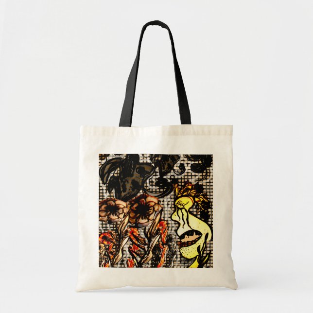 Big face black handle tote (Front)