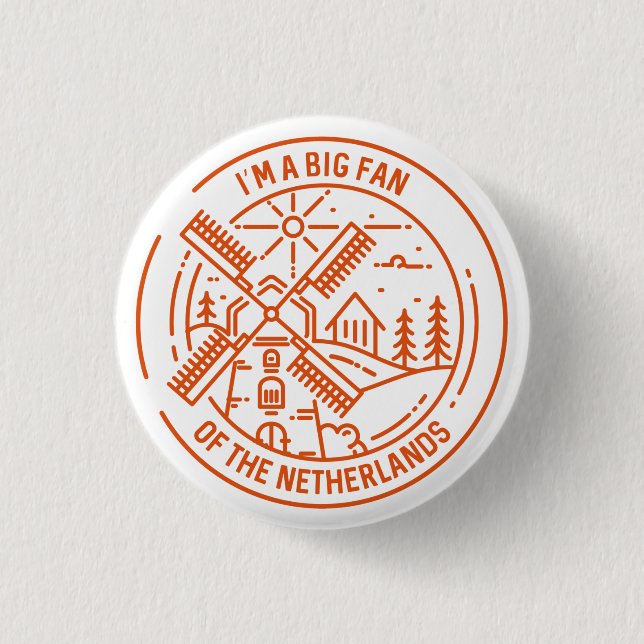 Big Fan Netherlands 1 Inch Round Button (Front)