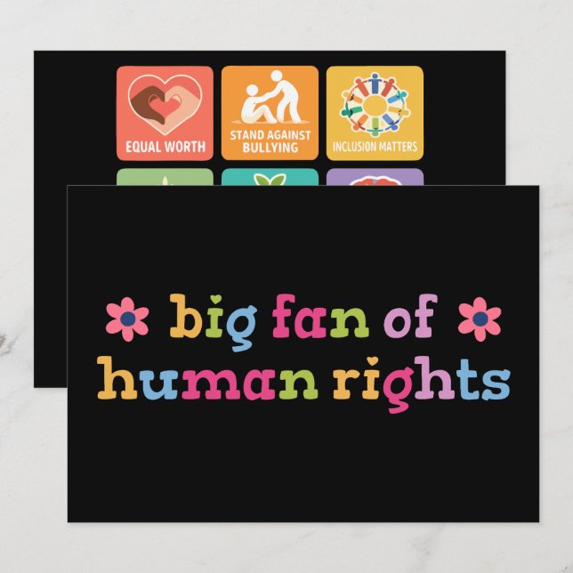 Big fan of human rights invitation (Front/Back)