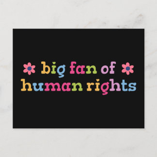 Big fan of human rights postcard
