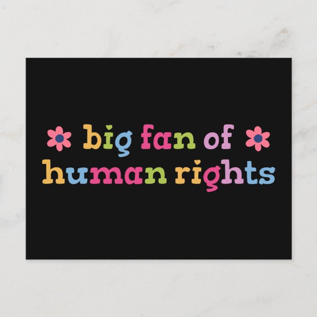 Big fan of human rights postcard (Front)