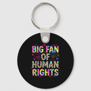 Big fan of human rights retro protest equality tie keychain