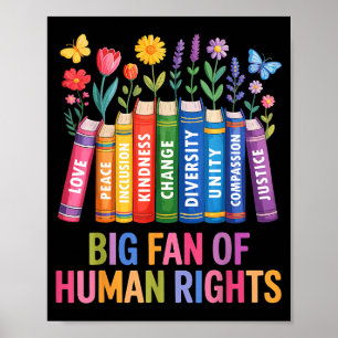 Big fan of human rights vintage floral rainbowBig Poster