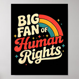 Big Fan of Human Rights Vintage Rainbow Social Poster