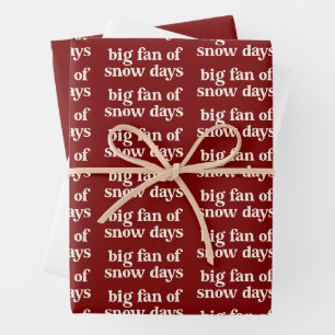 Big Fan of Snow Days Funny Winter Break Teachers Wrapping Paper Sheet