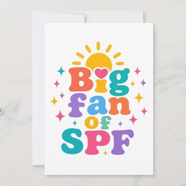 Big Fan of SPF Summer Sun Protection Invitation (Front)