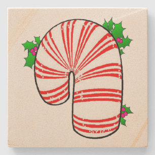 Big Fat Candy Cane Stone Coaster