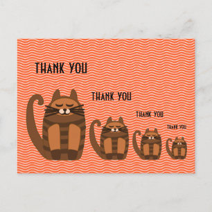 big fat cat rufus thank you postcard