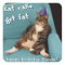 Big Fat Cat Sitting in Chair Purple Birthday Hat
