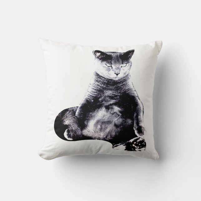 Big Fat Cat Throw Throw Pillow (Front)