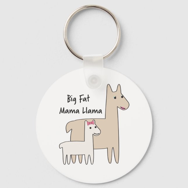 Big Fat Mama Llama Keychain (Front)