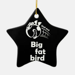 Big fat shot put bird ceramic ornament
