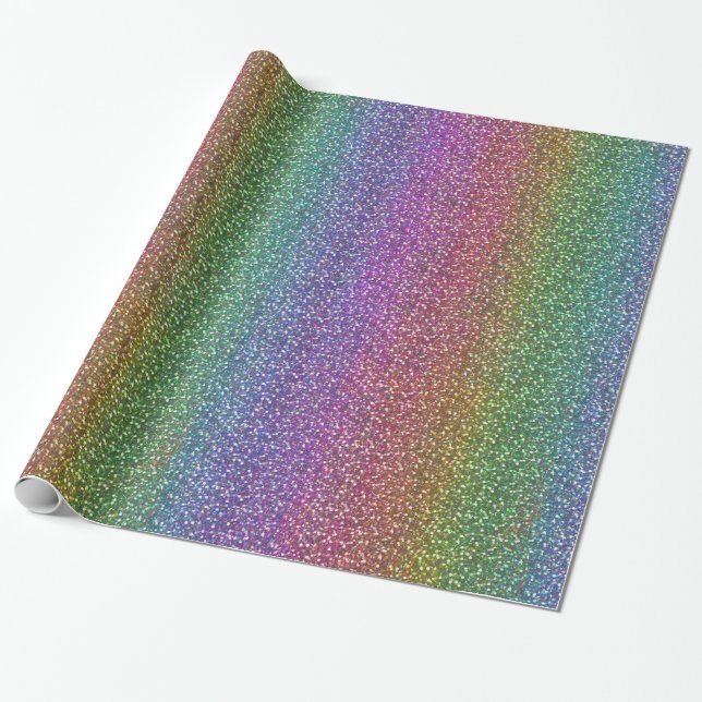 Big Faux Glitter Sparkles Shiny Rainbow Colour Wrapping Paper (Unrolled)