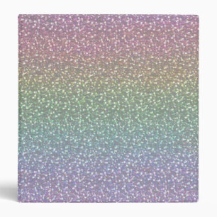 Big Faux Glitter Sparkles Shiny Rainbow Pearl Binder