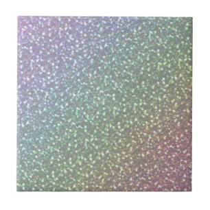Big Faux Glitter Sparkles Shiny Rainbow Pearl Tile