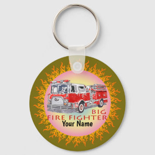 Big Firefighter Firetruck keychain