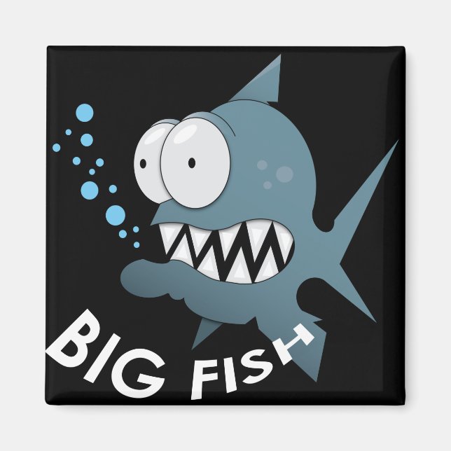 Big Fish - 2 Inch Square Magnet Magnet (Front)