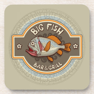 Big Fish Bar And Grill Poster Coaster
