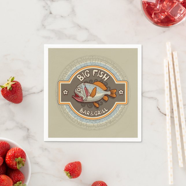 Big Fish Bar And Grill Poster Napkin (Insitu)