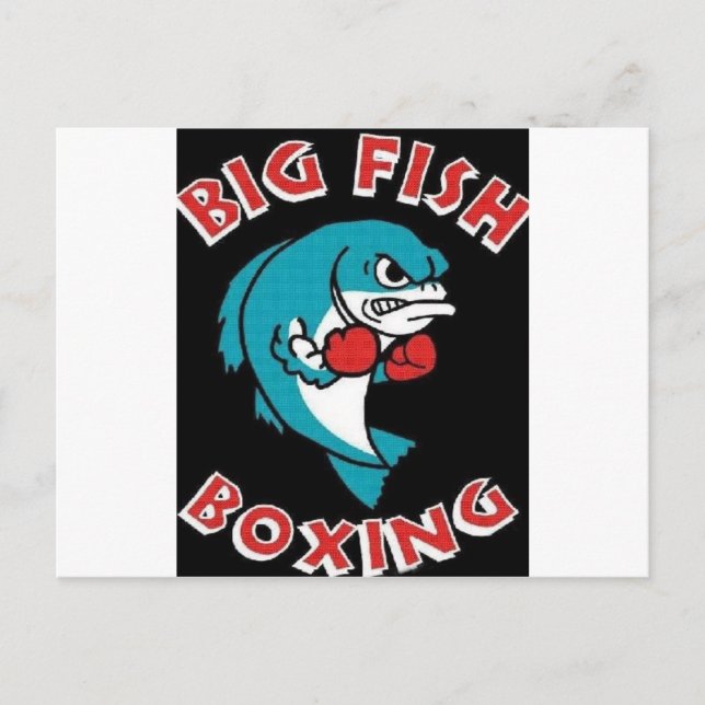 BIG FISH BOXING,BOXING,FISH,FIGHTING FISH,BOXERS, POSTCARD (Front)