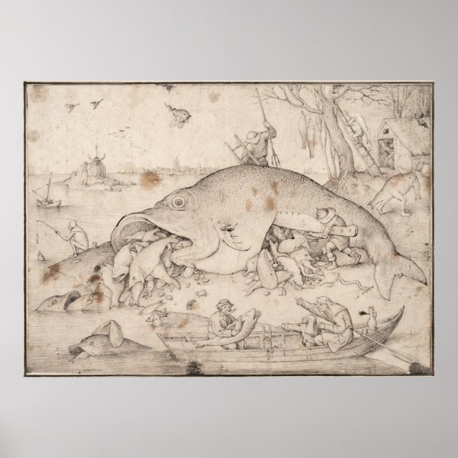 Big Fish Eat Little Fish by Pieter Bruegel Poster (Front)