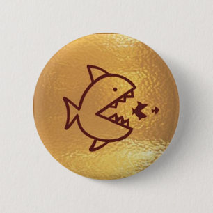 BIG fish eat  SMALL FISH 2 Inch Round Button