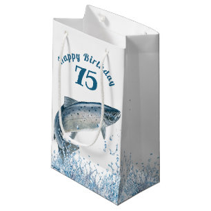 Big Fish In Water 75th Birthday Small Gift Bag