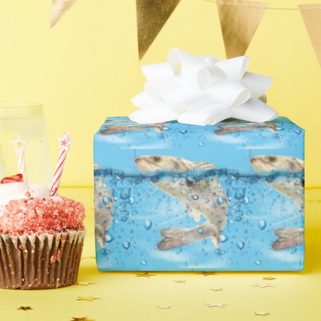 big fish in water wrapping paper (Birthday Party)