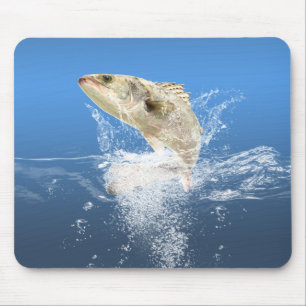 big fish jumping out of water mouse pad