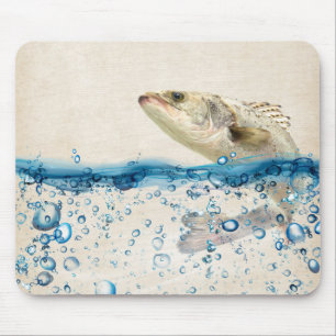 Big Fish Jumping Out of Water Mouse Pad