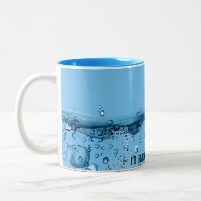 big fish jumping out of water Two-Tone coffee mug (Left)