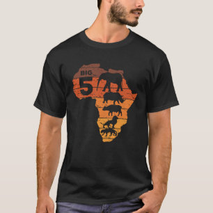 Big Five African Animals Elephant Rhino Buffalo Li T-Shirt