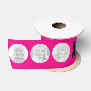 Big Five OH! three photos pink birthday big Satin Ribbon
