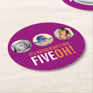 BIG FIVEOH! 50 name and photo templates coasters