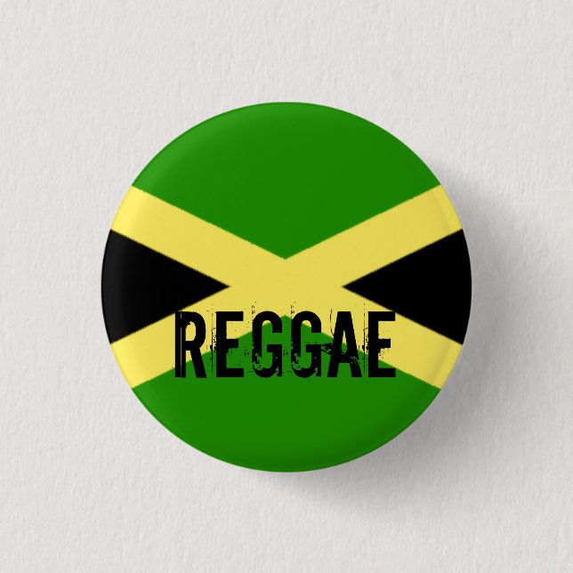 big flag, REGGAE 1 Inch Round Button (Front)