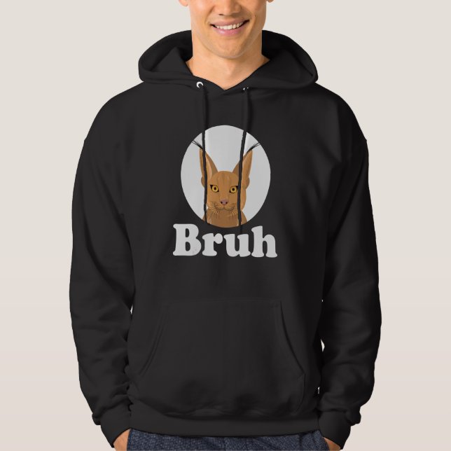 Big Floppa Caracal Cat Meme Bruh Hoodie (Front)