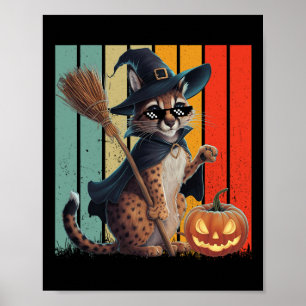 Big Floppa Meme Caracal Cat Halloween  Poster