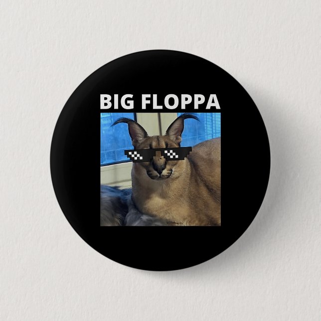 Big Floppa Meme Cat  2 Inch Round Button (Front)