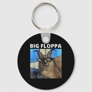 Big Floppa Meme Cat Keychain
