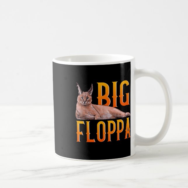 Big Floppa Meme Cute Caracal Cat  Coffee Mug (Right)