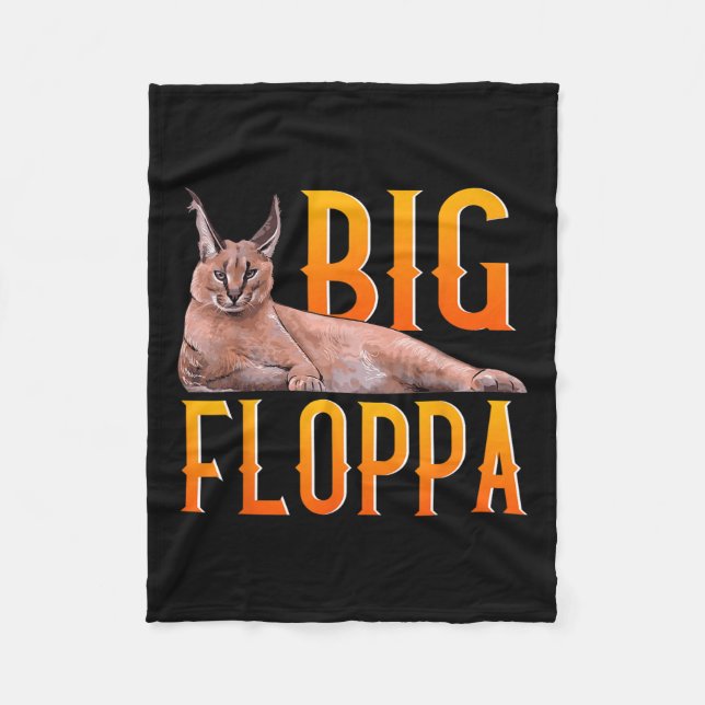 Big Floppa Meme Cute Caracal Cat  Fleece Blanket (Front)