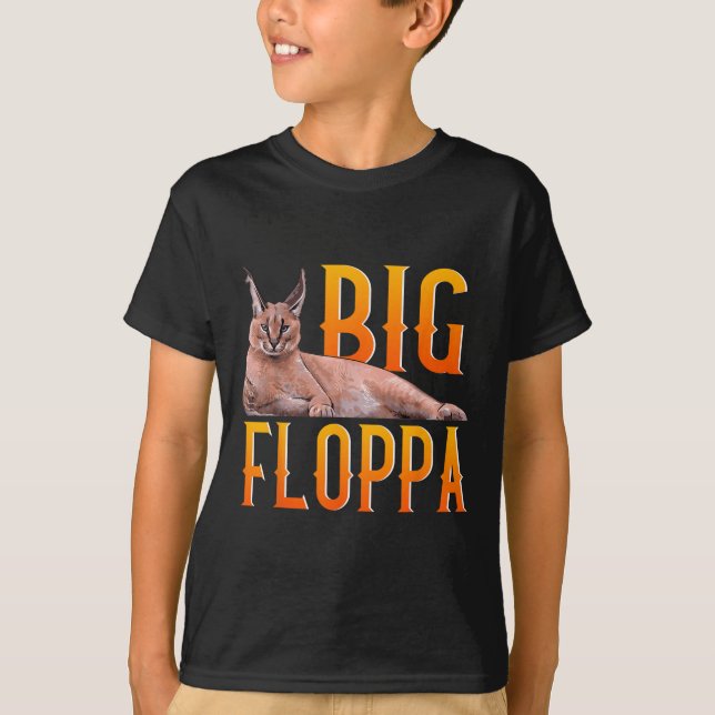 Big Floppa Meme Cute Caracal Cat  T-Shirt (Front)