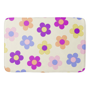 Big Flower Power Design – Yellow Background Bath Mat