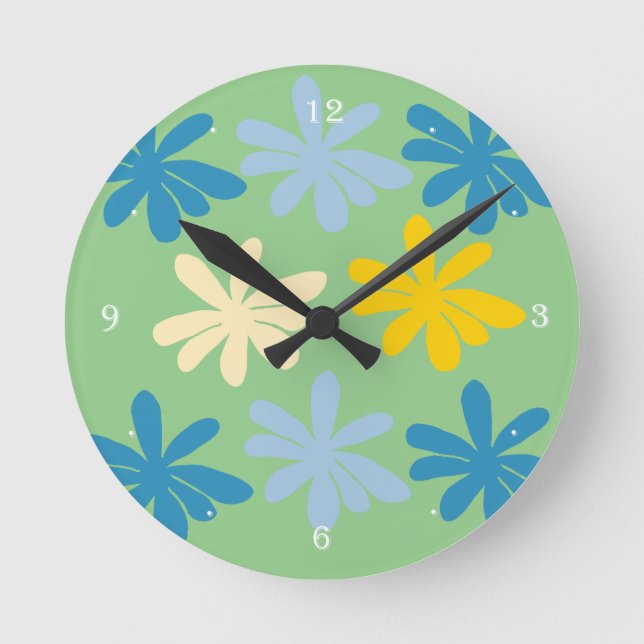 Big Flowers  Round Clock (Front)