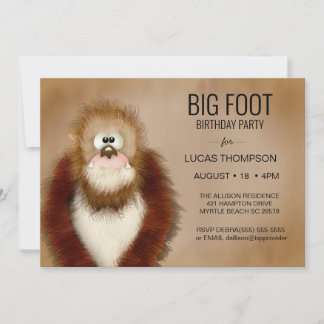Big Foot  Birthday Party Invitation