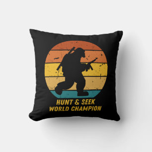 Big Foot Don't Want To Hide And Seek Anymore Now H Throw Pillow