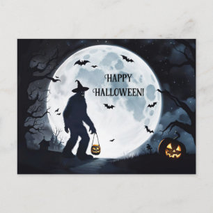 Big Foot Happy Halloween Treat or Treating Holiday Postcard