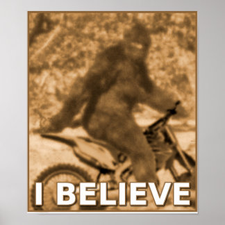 Big Foot Motocross Dirt Bike Sasquatch Funny Poste Poster