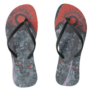 Big Foot One Toe  Abstract Flip Flops